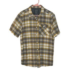Mountain Hardwear yellow plaid short sleeve shirt